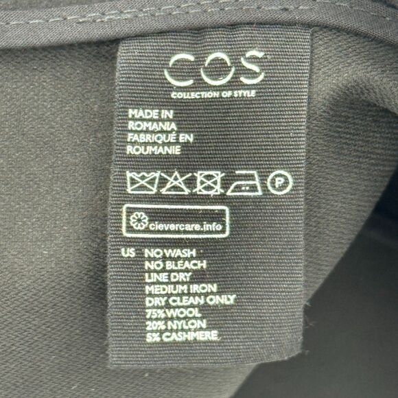 COS Black Wool Cashmere Mini A Line Skirt Size 4 - Picture 5 of 5